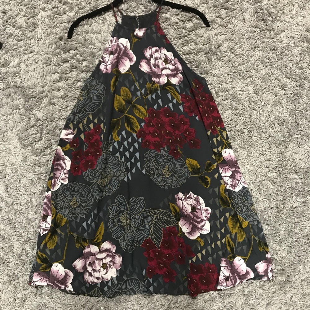 Floral high neck dress